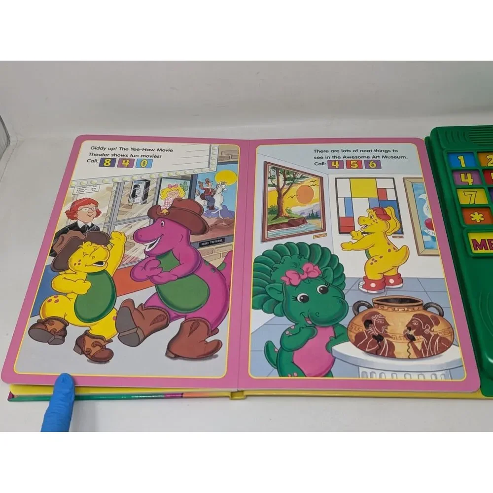 Vintage Barney's First Telephone Book‎ 2000 Untested Broken As-is